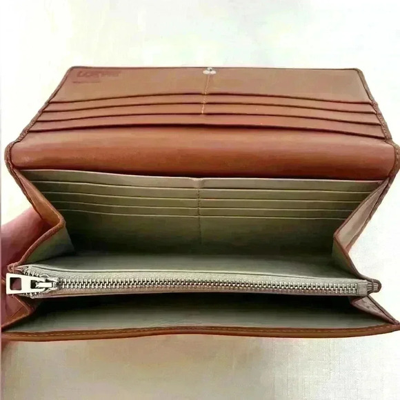 Loewe Brown and Silver Leather Wallet Timeless Design - Picture 6 of 9